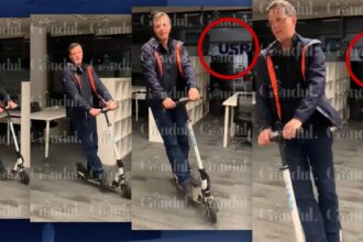 imagini senzationale cu ministrul apararii ionut mosteanu se plimba cu trotineta electrica prin sediul usr 68ebce1ed10ab