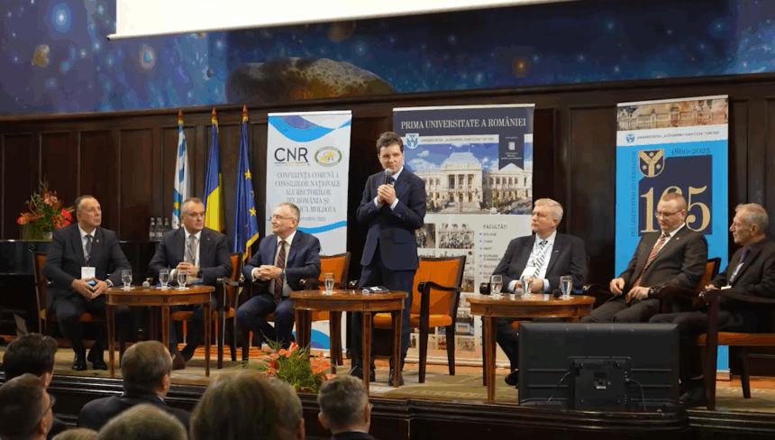 presedintele nicusor dan prezent la sedinta rectorilor din romania si republica moldova de la iasi am venit sa deschidem un dialog 68fca0e0efcf1
