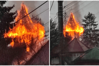 bacau arde biserica din luncani pompierii intervin pentru stingerea focului 692c42c706771