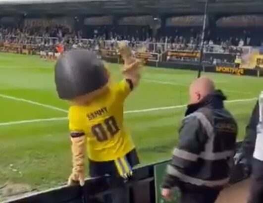 mascota sammy the saint beata a fost eliminata de pe teren in timpul unui meci din fa cup 690881c37d74d