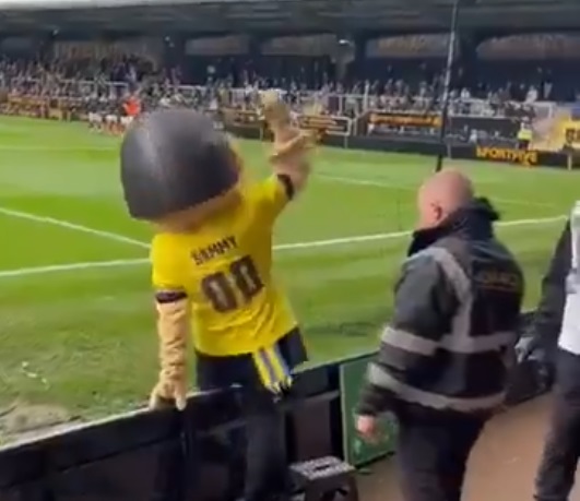 mascota sammy the saint beata a fost eliminata de pe teren in timpul unui meci din fa cup 690881c37d74d