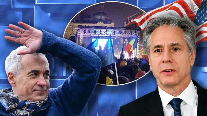 5 decembrie ziua dinaintea furtunii politice mesaj cheie al secretarului de stat american antony blinken miting anti georgescu si pro europa in piata universitatii 693259e6303b3