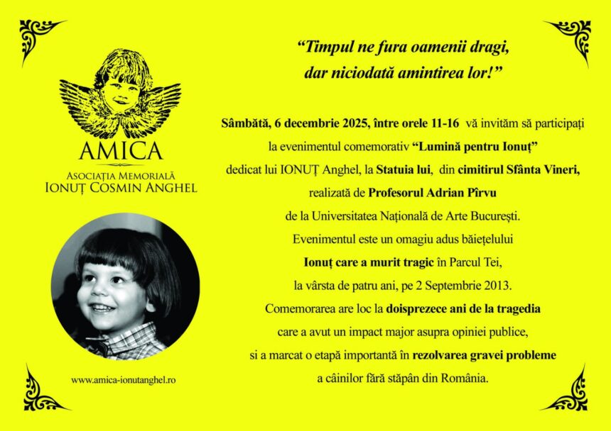 comemorare pentru ionut anghel baietelul de 4 ani ucis de o haita de caini cu doisprezece ani in urma 693411fc16640