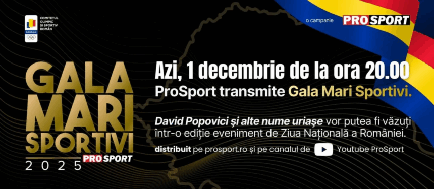 gala mari sportivi transmisa de prosport intr o editie eveniment de 1 decembrie nume importante vor putea fi vazute 692d8db5b28a7