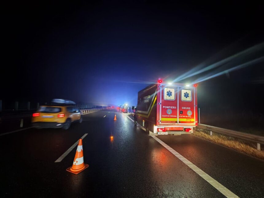 plan rosu activat pe a1 12 persoane inclusiv patru minori implicate intr un grav accident rutier 694a2121b39ea