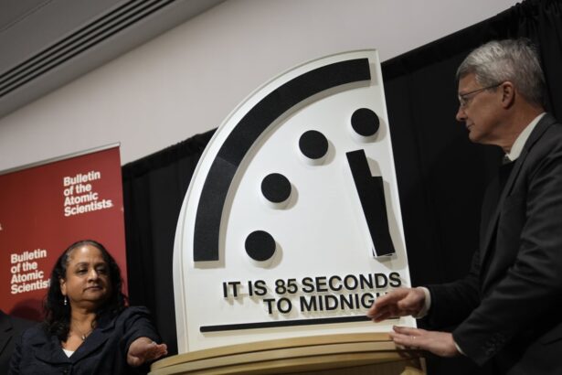 doomsday clock at 85 seconds to midnight amid threats from climate crisis and ai 69795e7acd0b5