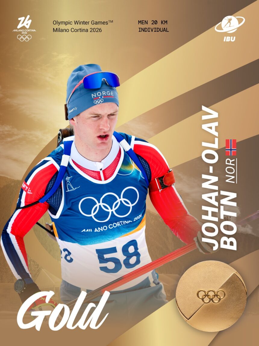 milano cortina 2026 johan olav botn cucereste aurul la biatlon 20 km george buta in top 40 698b481846f3a
