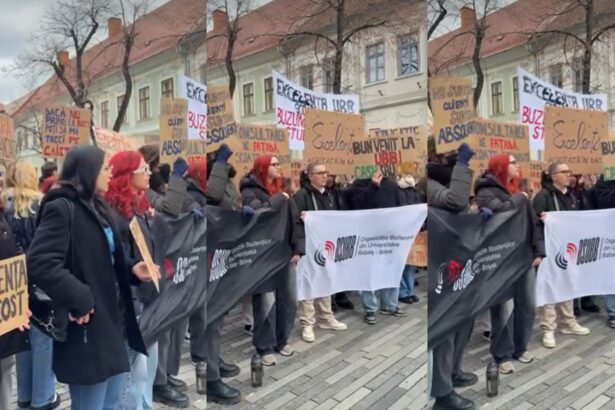 protest in fata rectoratului ubb studentii nemultumiti de taxele majorate ce transmite ubb 699ef41cb61a8