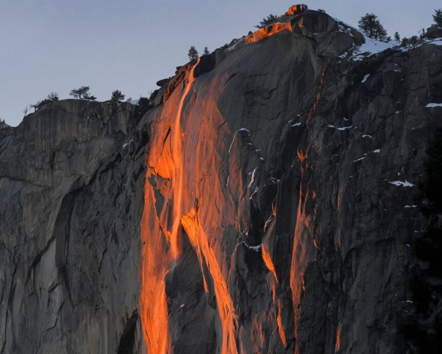 visitors flock to yosemite for firefall light show despite heavy snow 699de9bb589b9