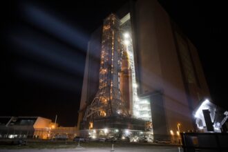 nasas artemis ii rocket begins slow crawl to launchpad in preparation for moon fly by 69bd4c09f01bc