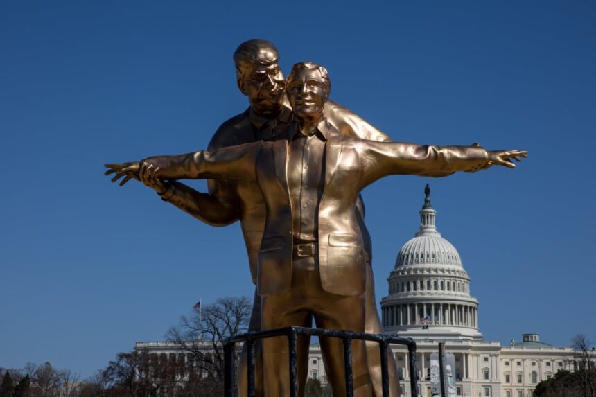 new satirical statue depicts trump and epstein as doomed lovers from titanic 69b1c6c1b3850