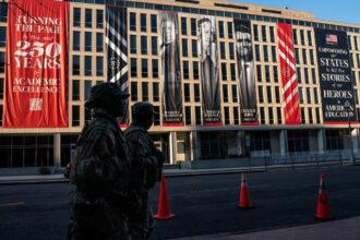 us department of education hangs charlie kirk banner outside dc building 69a5ba1166f1f