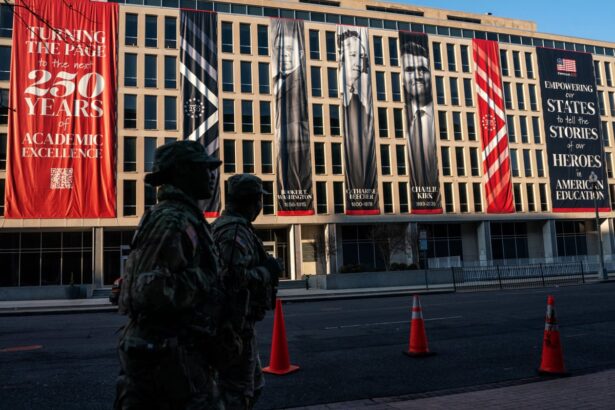 us department of education hangs charlie kirk banner outside dc building 69a5ba1166f1f