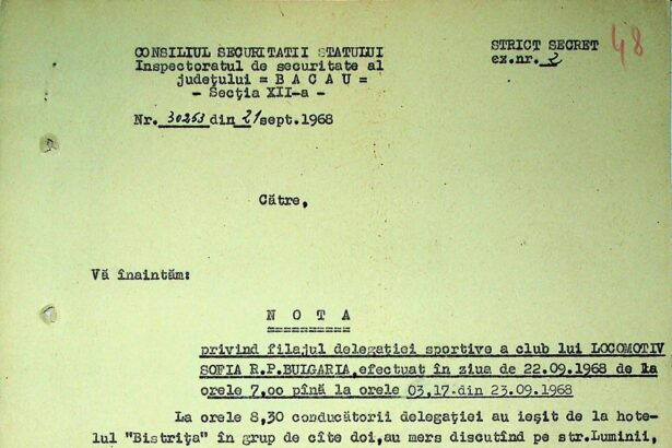 cnsas publica un raport de filaj al securitatii o delegatie sportiva bulgara urmarita pas cu pas in timpul unei vizite la bacau in 1968 6a4e560bc00d7