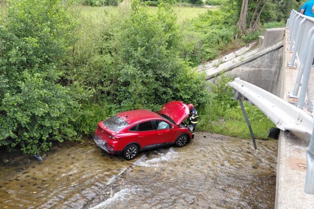 o masina a plonjat intr un rau la intrarea in petrosani doua persoane au fost transportate la spital 6a54d16be2854