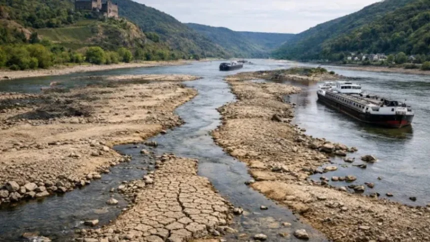se despart din nou apele ca pe vremea lui moise este pe cale sa ramana impartit in doua din cauza secetei nemaiputand fi navigabil 6a7a650739705
