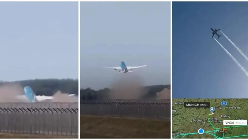 video scene de panica pe aeroportul din munchen un boeing 787 a depasit pista la decolare si a ajuns pe iarba ce a urmat in aer 6a81eb9437ed8