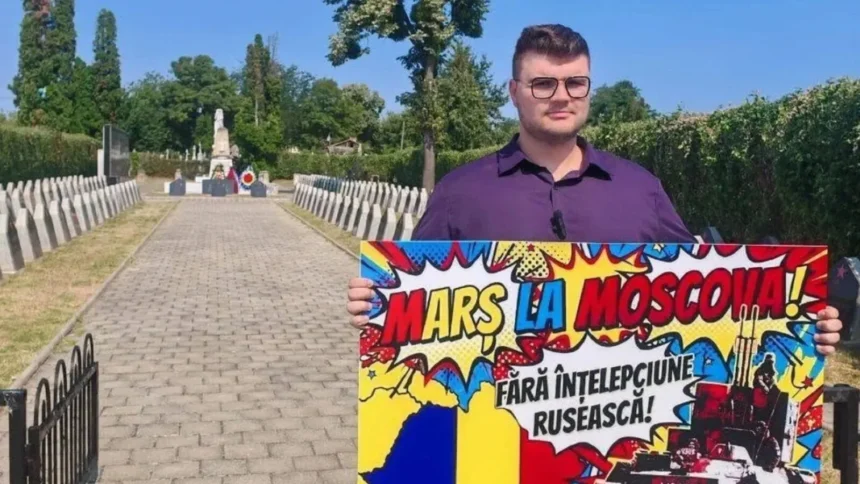 video un tanar asistent universitar mesaj afisat in prezenta ambasadorului rus la bucuresti mars la moscova 6a89d033ad86f
