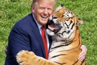 video donald trump sfideaza durerea familiei tanarului ucis de tigru si posteaza un video generat de ai in care imbratiseaza animalul 6acf81c211c6b